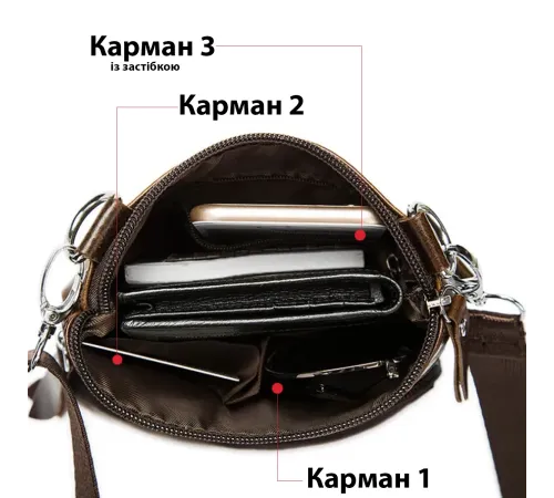 Сумка чоловіча Vintage шкіряна 14608 Коричнева