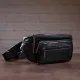 Сумка поясна з овечої шкіри Vintage 20205 Чорна
