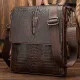 Сумка з тисненням під шкіру крокодила Vintage 20039 Коричнева