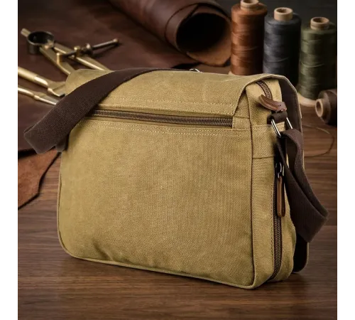 Текстильна сумка для ноутбука 13 дюймів через плече Vintage 20188 Хакі