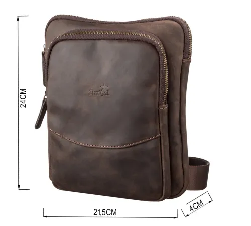 Сумка чоловіча SHVIGEL 11091 шкіряна Коричнева