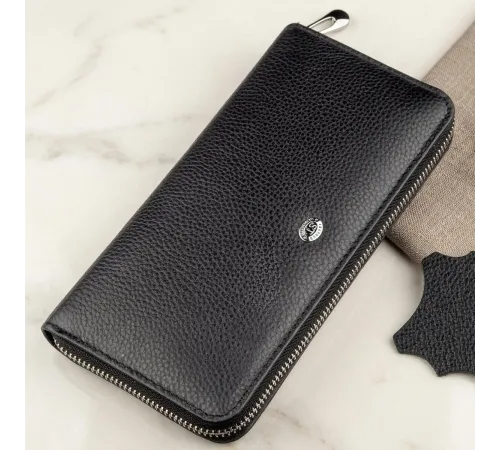 Жіночий клатч на блискавки ST Leather 18863 Чорний