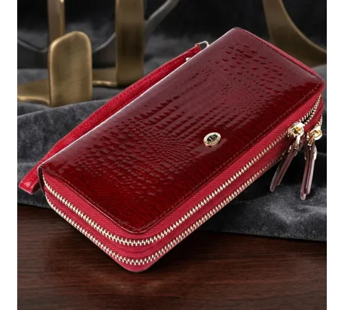 Жіночий клатч з двома відділеннями ST Leather 18907 Бордовий
