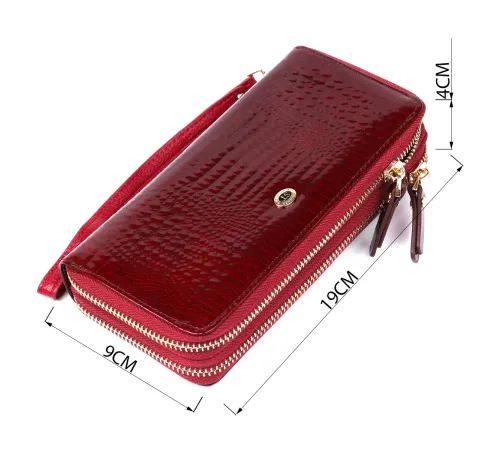 Жіночий клатч з двома відділеннями ST Leather 18907 Бордовий