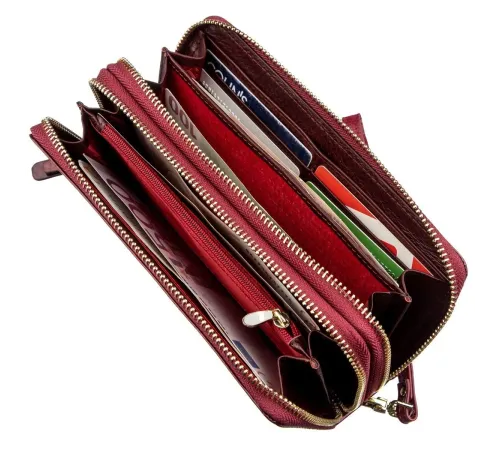 Жіночий клатч з двома відділеннями ST Leather 18907 Бордовий