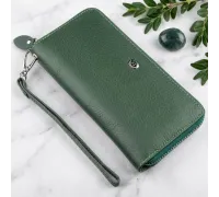 Жіночий клатч-гаманець на блискавки ST Leather 18936 Зелений