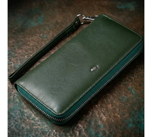 Жіночий клатч-гаманець на блискавки ST Leather 18936 Зелений