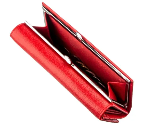 Жіночий гаманець з монетницьою на клямці ST Leather 18957 Червоний