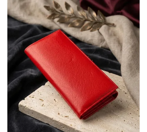 Жіночий гаманець з монетницьою на клямці ST Leather 18957 Червоний