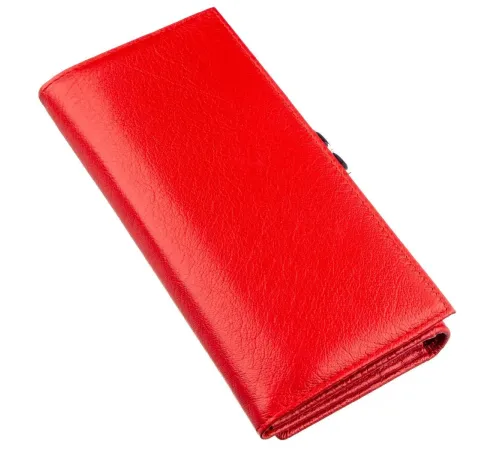 Жіночий гаманець з монетницьою на клямці ST Leather 18957 Червоний