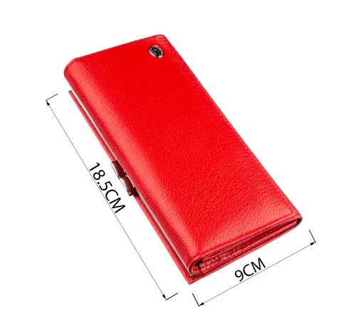Жіночий гаманець з монетницьою на клямці ST Leather 18957 Червоний