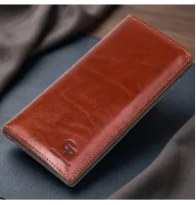 Кожний вертикальний купюрник GRANDE PELLE 11213 Коричневий