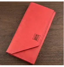 Кожний горизонтальний клатч з італійської шкіри GRANDE PELLE 11216 Червоний