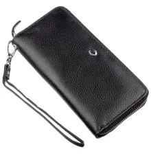 Шкіряний жіночий клатч на блискавки ST Leather 18933 Чорний
