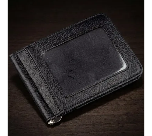 Шкіряний чоловічий Затискач на магніті ST Leather 18937 Чорний