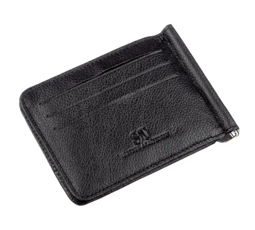 Шкіряний чоловічий Затискач на магніті ST Leather 18937 Чорний