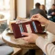 Компактний жіночий гаманець на кнопці ST Leather 18885 Темно-червоний