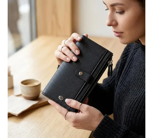 Гаманець ST Leather 18383 (ST420) надійний Чорний