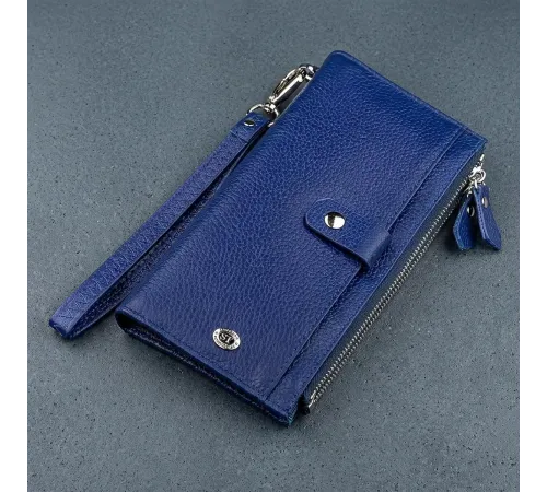 Гаманець жіночий ST Leather 18416 (ST420) з ременем на зап'ястя Синій