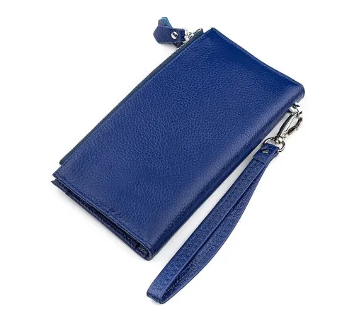 Гаманець жіночий ST Leather 18416 (ST420) з ременем на зап'ястя Синій