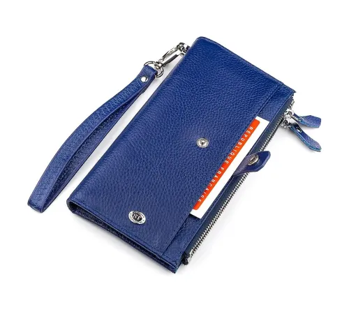 Гаманець жіночий ST Leather 18416 (ST420) з ременем на зап'ястя Синій