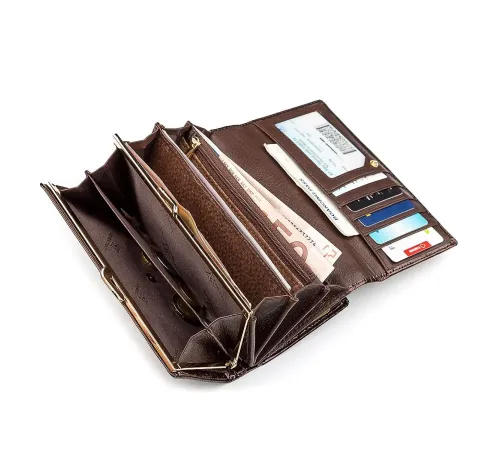Гаманець жіночий ST Leather 18431 (S9001A) лакована шкіра Коричневий