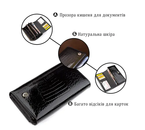 Гаманець жіночий ST Leather 18433 (S9001A) надійний Чорний