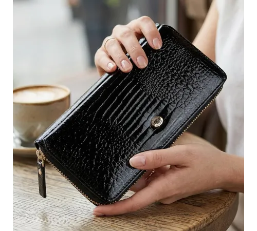 Гаманець жіночий ST Leather 18437 (S7001A) натуральна шкіра Чорний