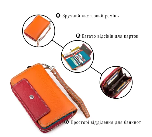 Гаманець жіночий ST Leather 18441 (SB55-5) місткий Червоний