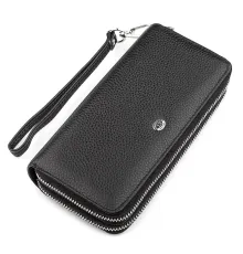 Гаманець жіночий ST Leather 18446 (ST238-2) дві блискавки Чорний