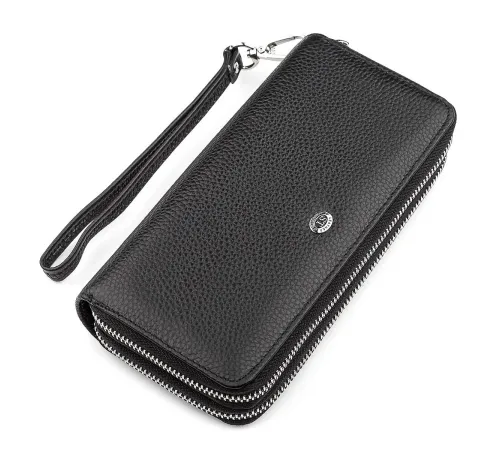 Гаманець жіночий ST Leather 18446 (ST238-2) дві блискавки Чорний