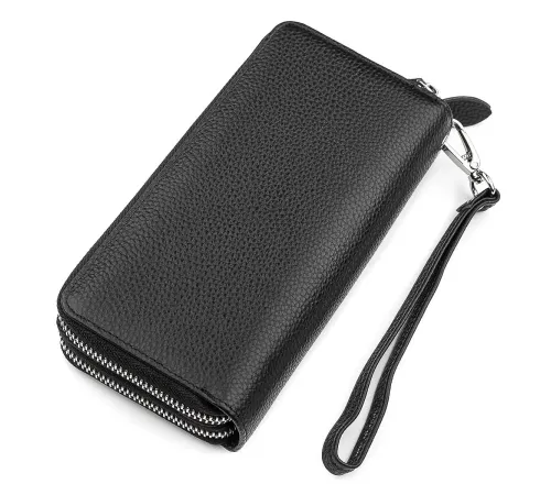 Гаманець жіночий ST Leather 18446 (ST238-2) дві блискавки Чорний