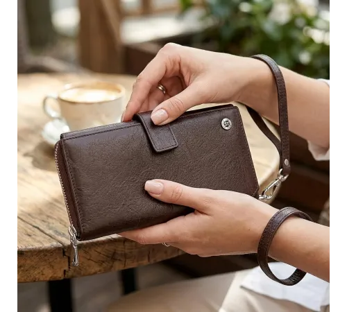 Гаманець жіночий ST Leather 18457 (SТ228) з натуральної шкіри Коричневий