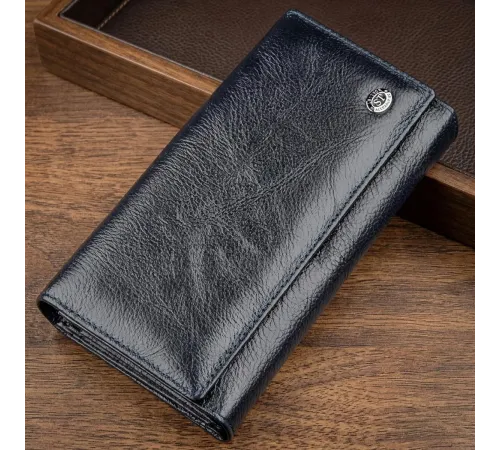 Гаманець-клатч з візитниці ST Leather 18880 Сіро-синій