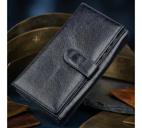 Гаманець-клатч з візитниці ST Leather 18880 Сіро-синій