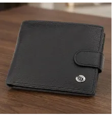 Чоловічий гаманець ST Leather 18328 (ST137) італійська шкіра Чорний