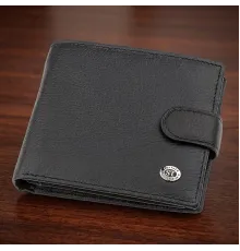 Чоловічий гаманець ST Leather 18339 (ST138) дуже стильний Чорний