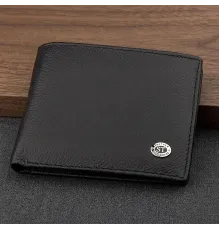 Чоловічий гаманець ST Leather 18352 (ST-1) натуральна шкіра Чорний