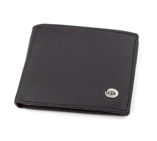 Чоловічий гаманець ST Leather 18352 (ST-1) натуральна шкіра Чорний