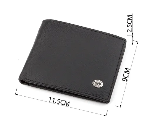 Чоловічий гаманець ST Leather 18352 (ST-1) натуральна шкіра Чорний
