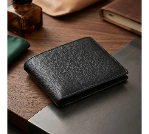 Чоловічий гаманець ST Leather 18352 (ST-1) натуральна шкіра Чорний