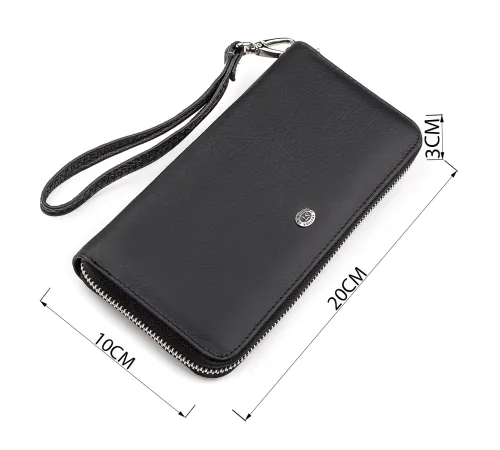 Чоловічий гаманець ST Leather 18422 (ST45) натуральна шкіра Чорний