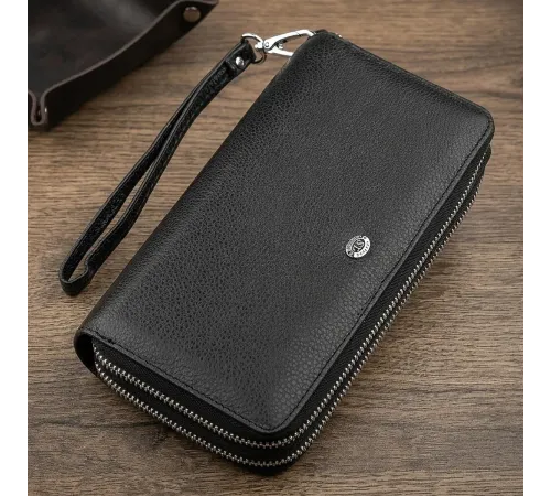 Чоловічий гаманець ST Leather 18451 (ST127) натуральна шкіра Чорний