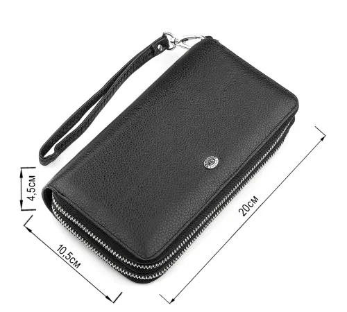 Чоловічий гаманець ST Leather 18451 (ST127) натуральна шкіра Чорний