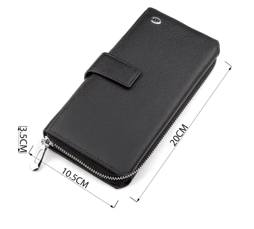 Чоловічий гаманець ST Leather 18453 (ST128) стильний Чорний