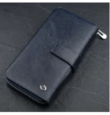 Чоловічий гаманець ST Leather 18454 (ST128) шкіряний Синій