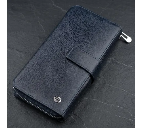 Чоловічий гаманець ST Leather 18454 (ST128) шкіряний Синій