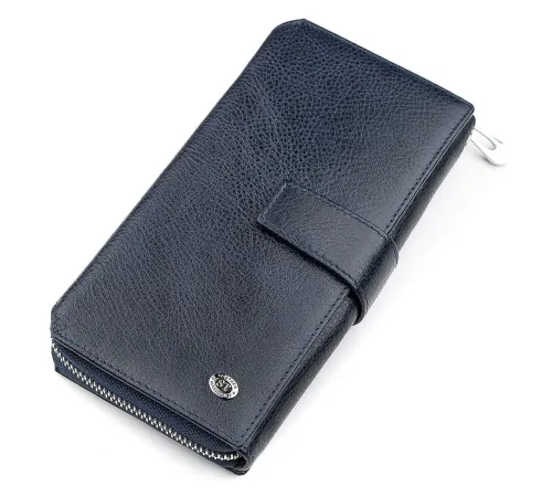 Чоловічий гаманець ST Leather 18454 (ST128) шкіряний Синій