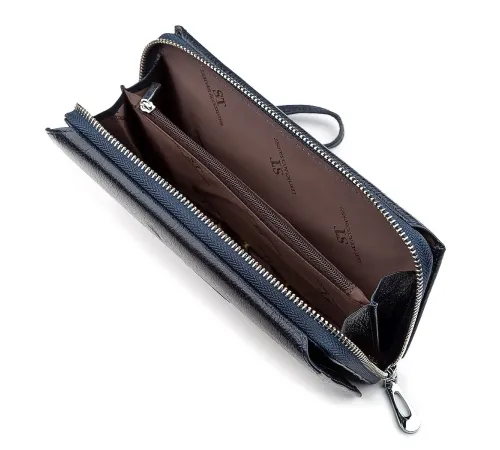 Чоловічий гаманець ST Leather 18454 (ST128) шкіряний Синій