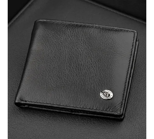 Чоловічий купюрник ST Leather 18305 (ST159) шкіряний Чорний